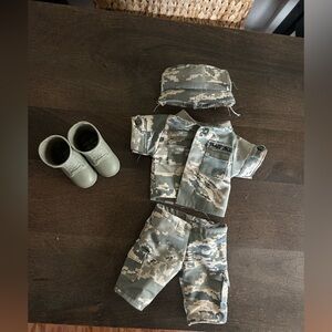 Camouflage Military Teddy Bear/ Doll Outfit with Boots